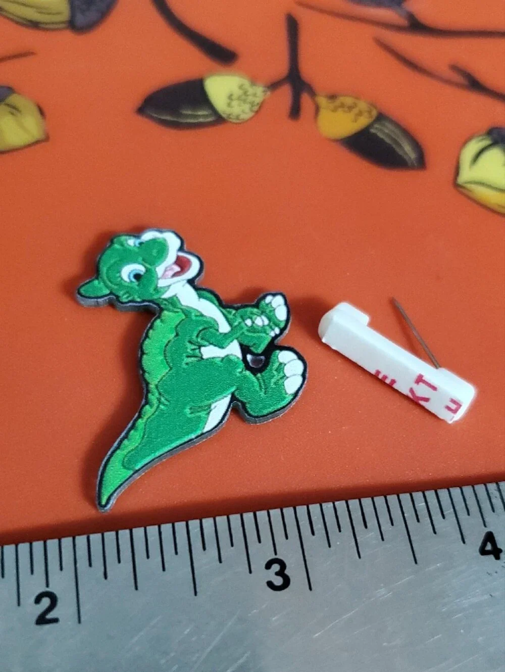 Green Dino Acrylic Pin